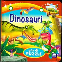 DINOSAURI CON 4 PUZZLE - 2M EDIZIONI