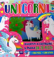 DIVERTITI A COSTRIURE IL PUZZLE DA 28 PEZZI! UNICORNI - 2M