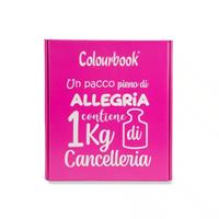 BOX SORPRESA 1 kg CANCELLERIA ASSORTITA COL. FUCSIA - COLOURBOOK