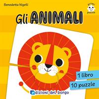 GLI ANIMALI 1 LIBRO CON 10 PUZZLE - EDIZIONI DEL BORGO